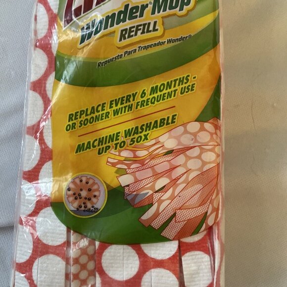 Libman Wonder Mop Refill Red Polka Dot Design Machine Washable Up To 50x For Har - Picture 3 of 8
